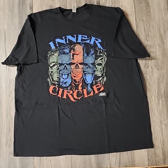 Inner Circle AEW Pro Wrestling T-Shirt Black Red Blue Men’s Size 3XL - Picture 1 of 4